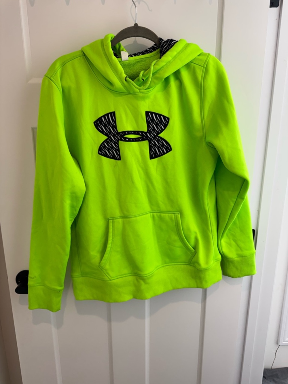 Under Armour Bright Lime Green Pullover Hoodie with Logo